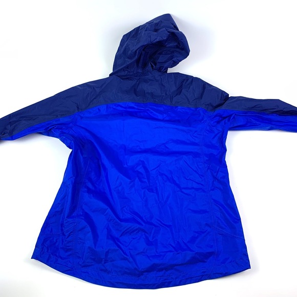 LL Bean Tek Trail Rain Jacket Misses Md Blue Hooded Full Zip Waterproof Windbrkr - Picture 2 of 16